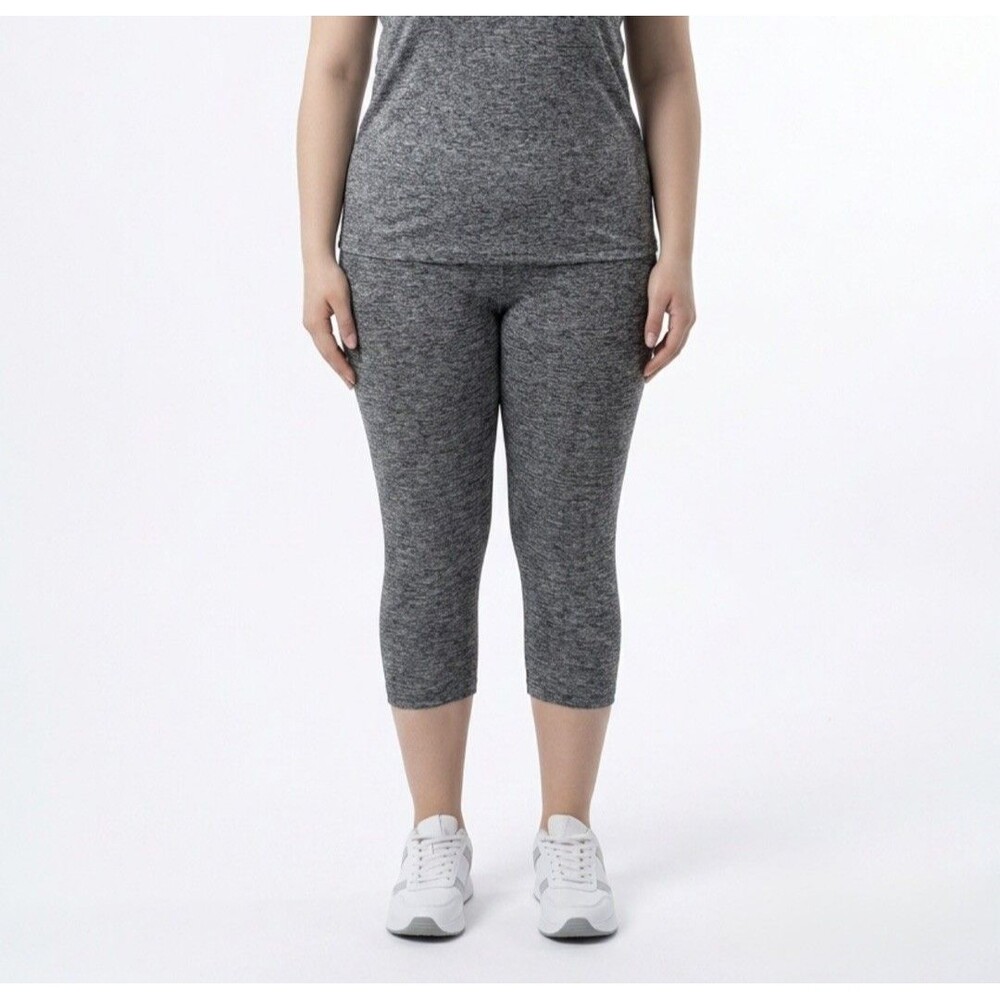No Boundaries Women's 3XL Gray High Rise Ankle Leggings Solid Knit Stretch